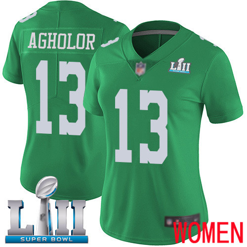 Women Philadelphia Eagles 13 Nelson Agholor Limited Green Rush Vapor Untouchable NFL Jersey Super Bowl